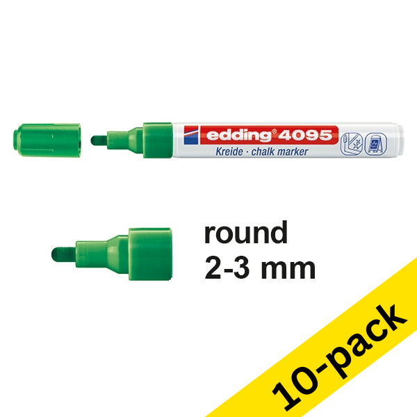 Edding 4095 green chalk marker (2mm - 3mm round) (10-pack)  239802 - 1