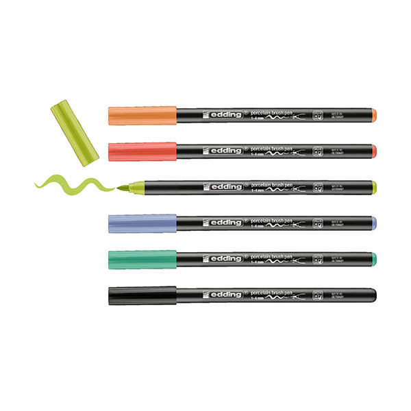 Edding 4200 porcelain markers, 6-pack (1-4mm brush tip) 201059 - 1