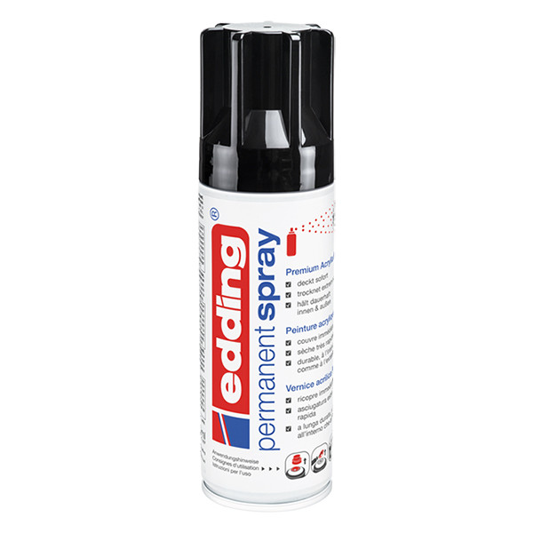 Edding 5200 deep black glossy permanent acrylic spray paint (200ml) 4-5200951 239072 - 1