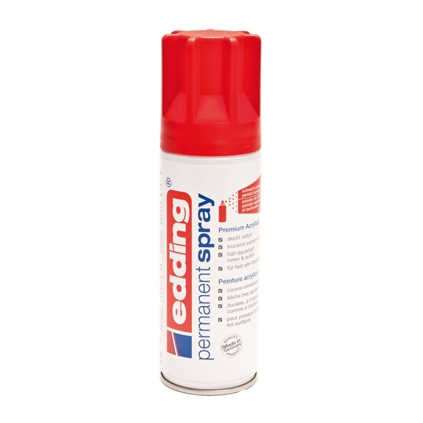 Edding 5200 traffic red matte permanent acrylic spray paint (200ml) 4-5200902 239046 - 1