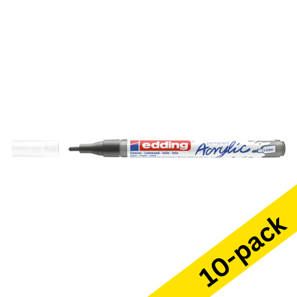 Edding 5300 anthracite acrylic marker (1mm - 2mm round) (10-pack) 240298 - 1