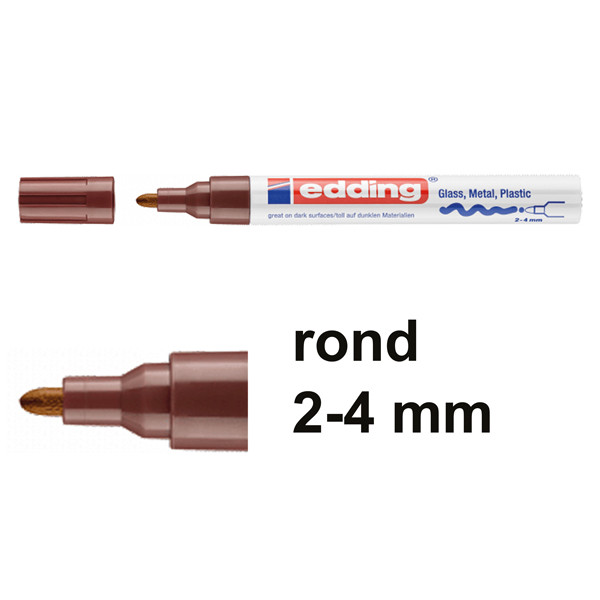 Edding 750 gloss paint marker brown (2 - 4 mm round)(10-pack)  239449 - 1