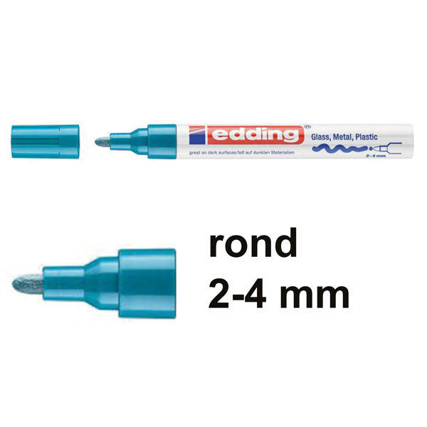 Edding 750 gloss paint marker light blue (2 - 4 mm round)(10-pack)  239452 - 1