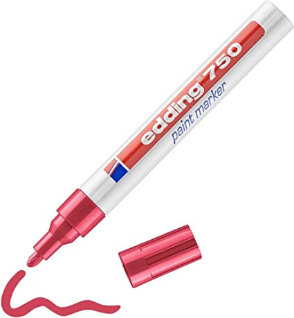 Edding 750 red gloss paint marker (2mm - 4mm round) 4-750-9-002 240501 - 1