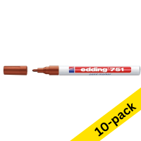 Edding 751 brown gloss paint marker (1mm - 2mm round) (10-pack)  239463