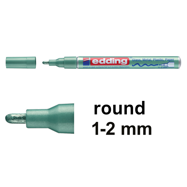 Edding 751 green metallic gloss paint marker (1mm - 2mm round) 4-751-9-074 239371 - 1