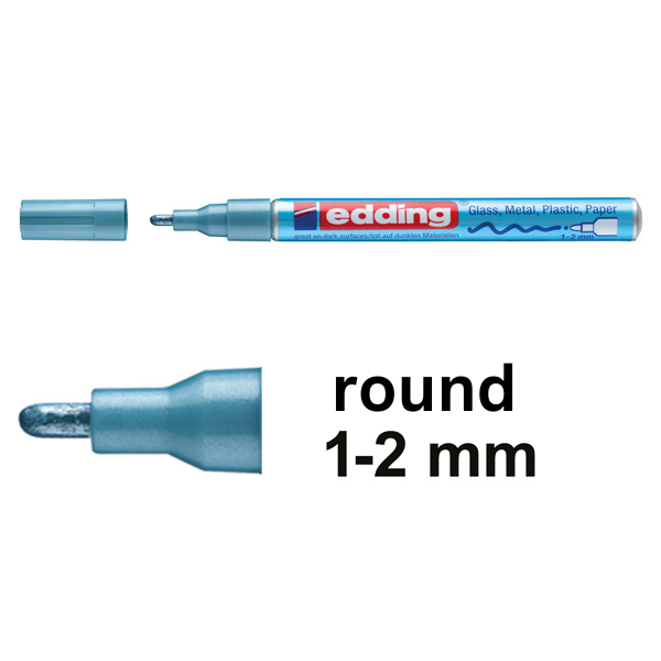 Edding 751 light blue metallic gloss paint marker (1mm - 2mm round) 4-751-9-070 239370 - 1