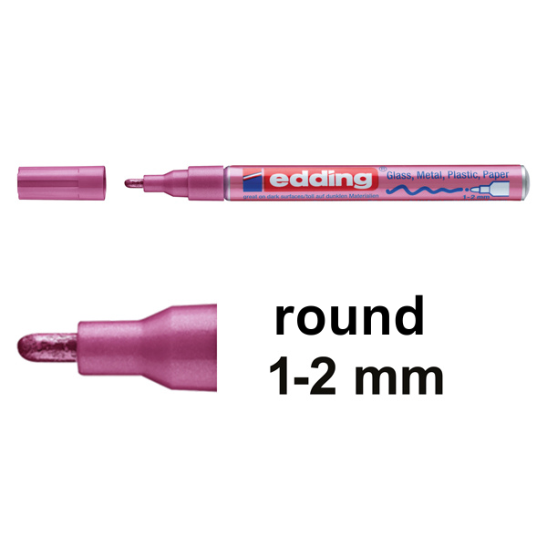 Edding 751 metallic pink gloss paint marker (1mm - 2mm round) 4-751-9-079 239373 - 1