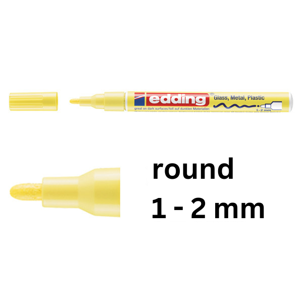 Edding 751 pastel yellow gloss paint marker (1mm - 2 mm round) 4-751-9-135 239374 - 1