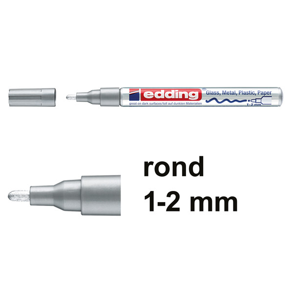 Edding 751 silver gloss paint marker (1mm - 2mm round) (10-pack)  240533 - 1