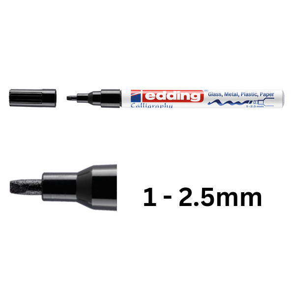 Edding 753 black calligraphy gloss paint marker (1mm - 2.5mm) 4-753001 239382 - 1