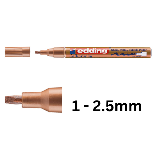 Edding 753 copper calligraphy gloss paint marker (1mm - 2.5mm) 4-753055 239384 - 1