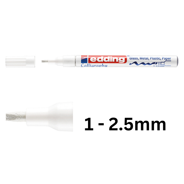 Edding 753 white calligraphy gloss paint marker (1mm - 2.5mm) 4-753049 239383 - 1