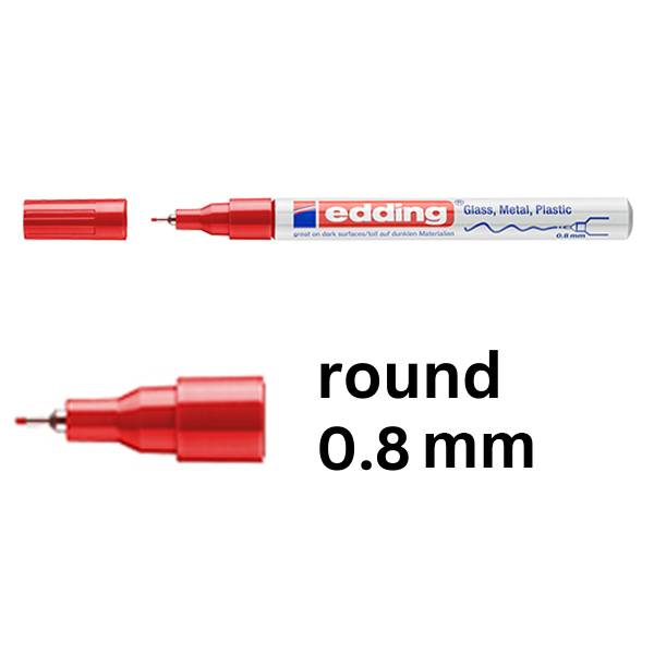 Edding 780 red gloss paint marker (0.8mm round) 4-780-9-002 200627 - 1