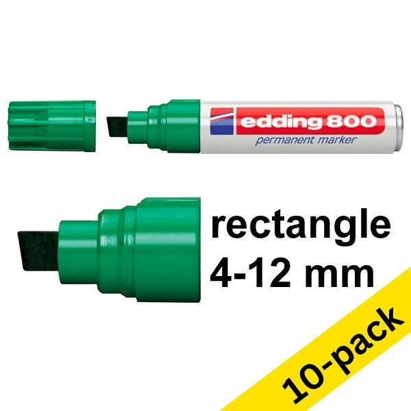 Edding 800 green permanent marker (4mm - 12mm chisel) (10-pack)  239438 - 1