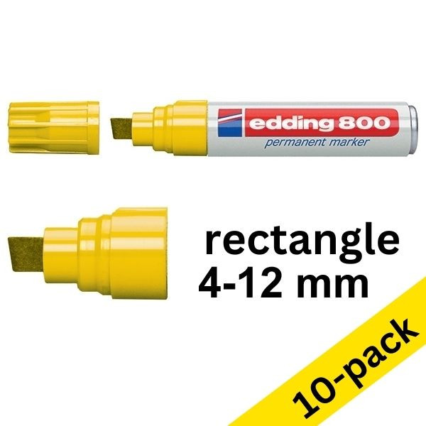 Edding 800 yellow permanent marker (10-pack) 239497 - 1