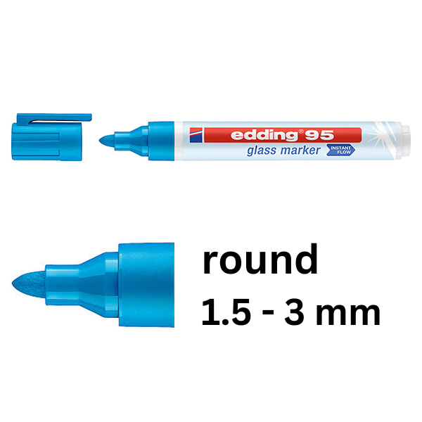 Edding 95 light blue glassboard marker (1.5mm - 3mm round) 4-95010 240589 - 1