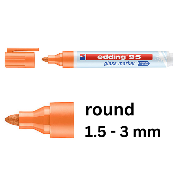 Edding 95 orange glassboard marker (1.5mm - 3mm round) 4-95006 240587 - 1