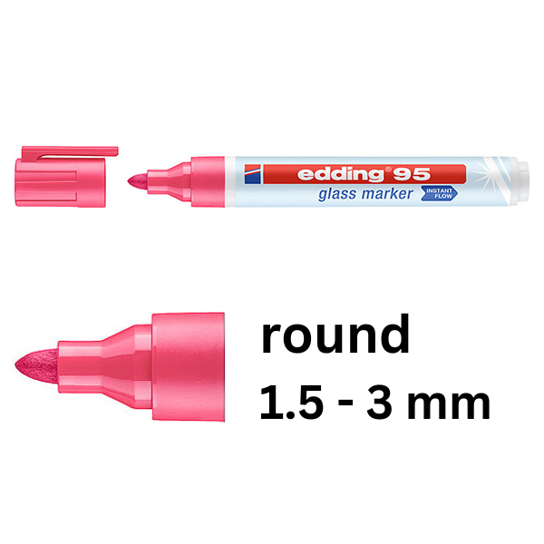 Edding 95 pink glassboard marker (1.5mm - 3mm round) 4-95009 240588 - 1