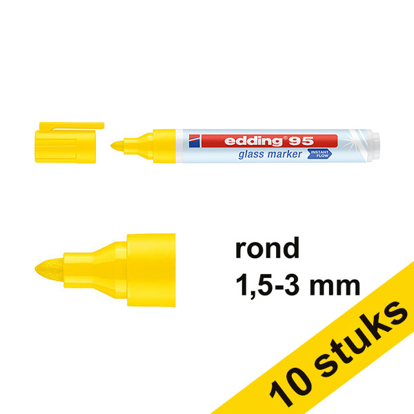 Edding 95 yellow glassboard marker (1.5mm - 3mm round) (10-pack)  240594 - 1