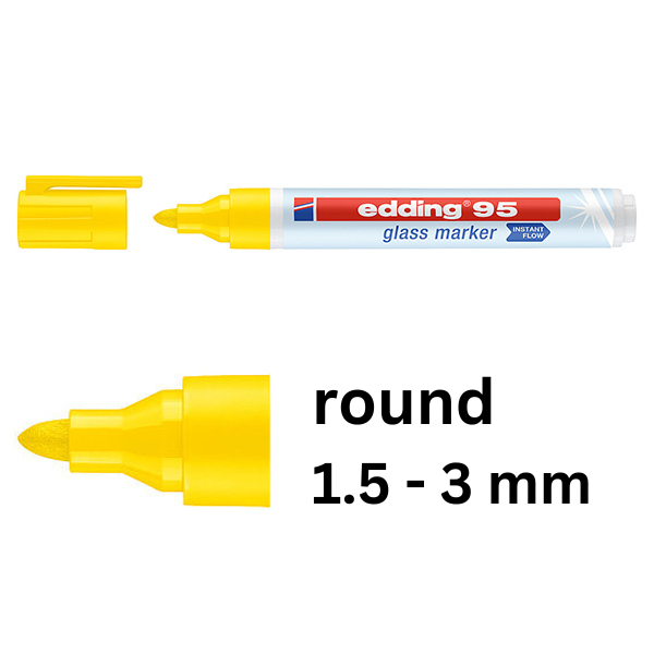 Edding 95 yellow glassboard marker (1.5mm - 3mm round) 4-95005 240586 - 1