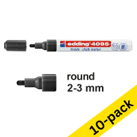 Chalk marker 2 - 3mm round | black | Edding 4095 | 10-pack