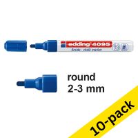 Chalk marker 2 - 3mm round | blue | Edding 4095 | 10-pack