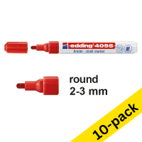 Chalk marker 2 - 3mm round | red | Edding 4095 | 10-pack