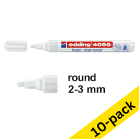 Chalk marker 2 - 3mm round | white | Edding 4095 | 10-pack