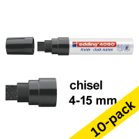 Chalk marker 4 - 15mm chisel | black | Edding 4090 | 10-pack