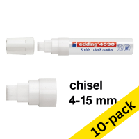 Chalk marker 4 - 15mm chisel | white | Edding 4090 | 10-pack