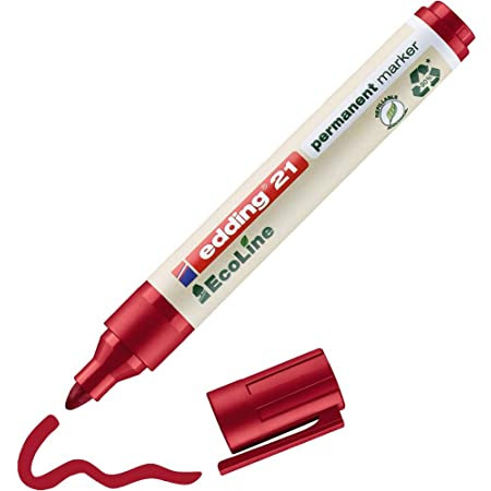 Edding EcoLine 21 red permanent marker (1.5mm - 3mm round) 4-21002 240331 - 1