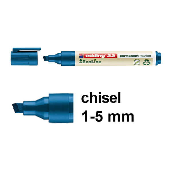 Edding EcoLine 22 blue permanent marker (1mm - 5mm chisel) 4-22003 240336 - 1