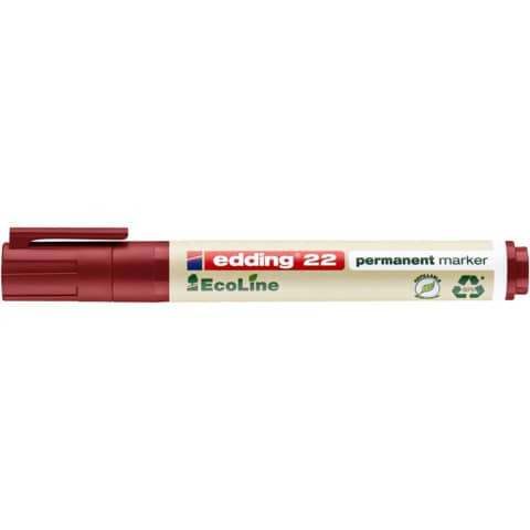 Edding EcoLine 22 red permanent marker (1mm - 5mm chisel) 4-22002 240335 - 1