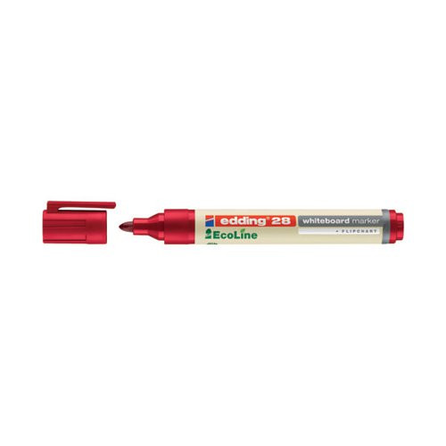 Edding EcoLine 28 red whiteboard marker (1.5mm - 3mm round) 4-28002 240348 - 1