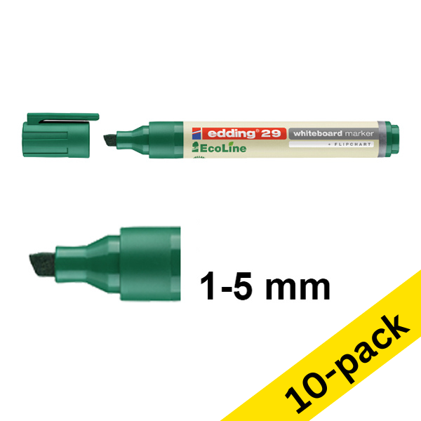 Edding EcoLine 29 green whiteboard marker (1mm - 5mm chisel) (10-pack)  240374 - 1