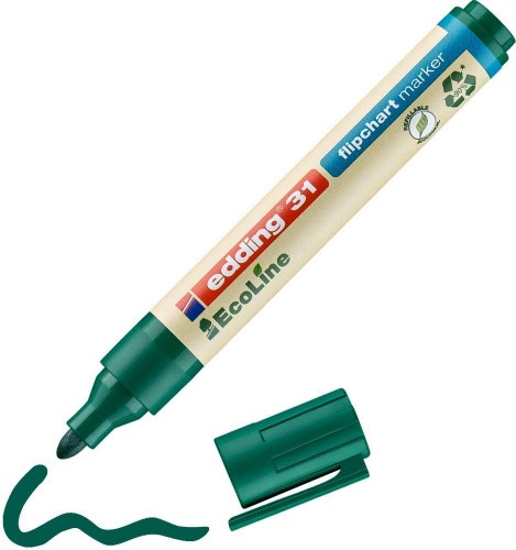 Edding EcoLine 31 green flipchart marker (1.5mm - 3mm round) 4-31004 240358 - 1
