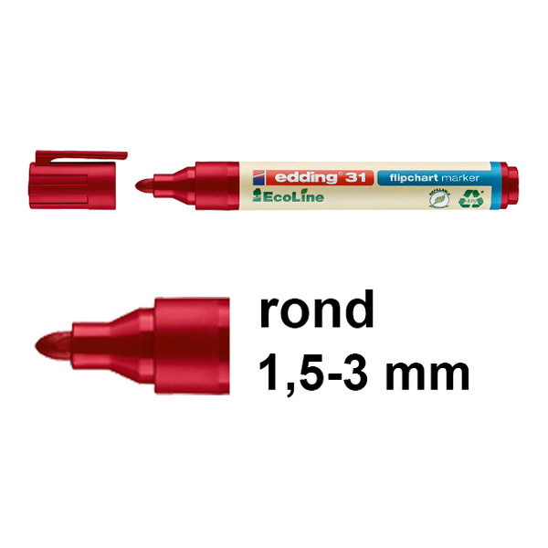 Edding EcoLine 31 red flipchart marker (1.5mm - 3mm round) (10-pack)  240376 - 1