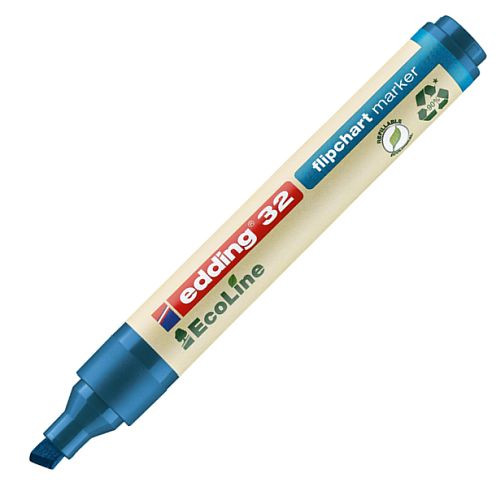 Edding EcoLine 32 blue flipchart marker (1mm - 5mm chisel) 4-32003 240361 - 1