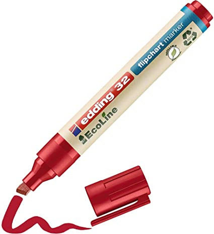 Edding EcoLine 32 red flipchart marker (1mm - 5mm chisel) 4-32002 240360 - 1