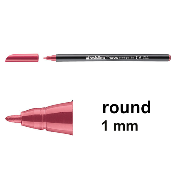 Felt-tip pen | carmine red | Edding 1200 200975 - 1