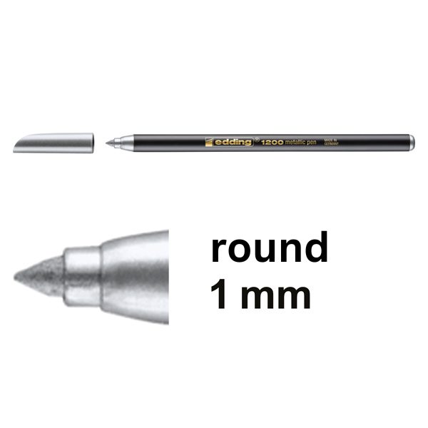 Felt-tip pen | metallic silver | Edding 1200 239340 - 1