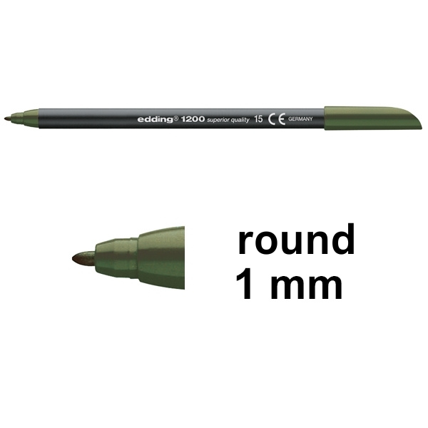 Felt-tip pen | olive green | Edding 1200 200971 - 1