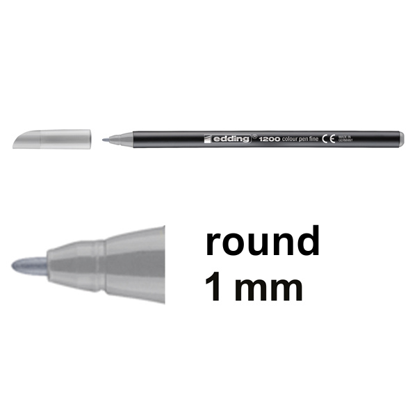 Felt-tip pen | silver grey | Edding 1200 239385 - 1