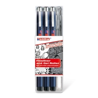 Fineliner | black/silver | Edding Tangle 1800/e2185/4s | 4-pack 239244