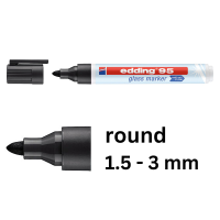 Glassboard markers 1.5mm - 3mm | black | Edding 95 240585