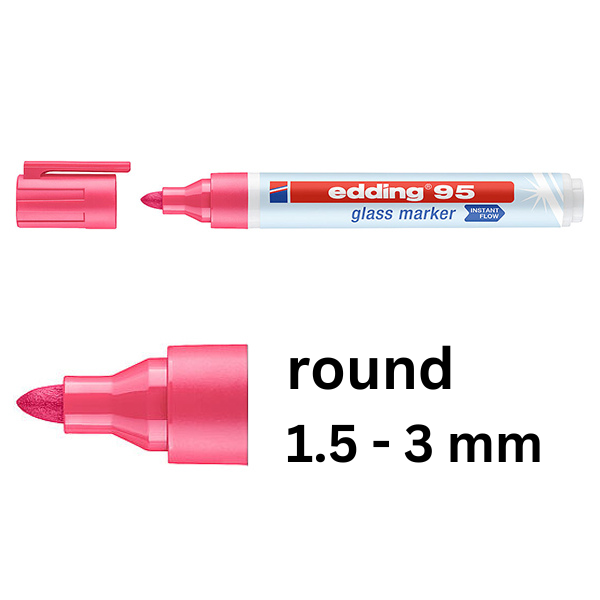 Glassboard markers 1.5mm - 3mm | pink | Edding 95 240588 - 1