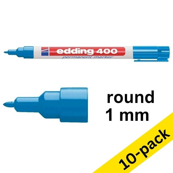 Edding Offer: 10x Edding 400 light blue permanent marker (1 mm round)  239496 - 1