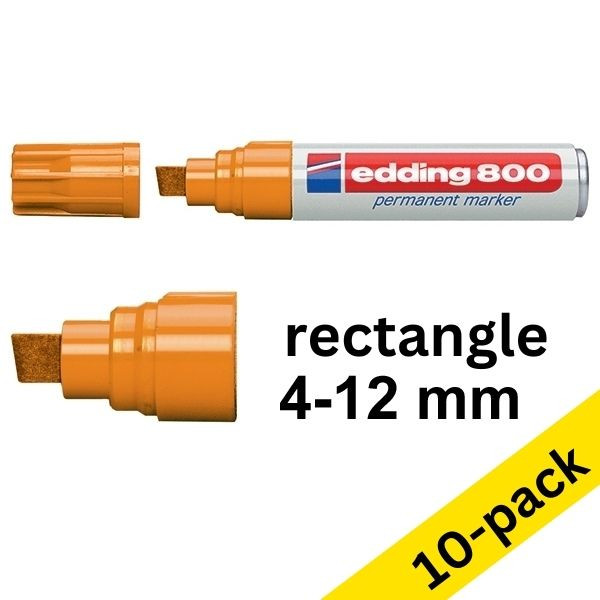 Edding Offer: 10x Edding 800 orange permanent marker (4 - 12 mm chisel)  239498 - 1