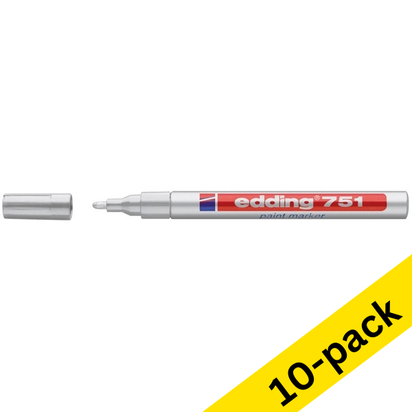 Paint marker 1 - 2mm round | Edding 751 | silver | 10-pack 239469 - 1